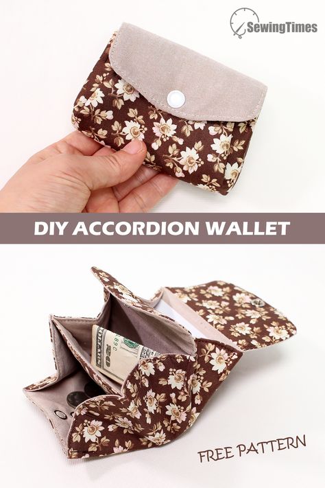 Accordion Wallet Tutorial, Accordion Purse Free Pattern, Sewing Wallet Pattern, Make A Purse Diy, Accordion Pouch Sewing Patterns, Diy Sew Wallet, Coin Wallet Diy, Accordion Wallet Pattern Free, Sewing Coin Purse Pattern