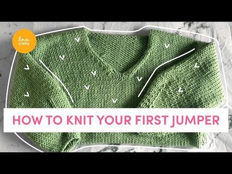 How to knit a jumper | VickyKnits FREE pattern for beginners - YouTube Simple Sweater Pattern, Knit A Sweater, Pullover Sweaters Pattern, Jumper Pattern, Knitting Videos Tutorials, Simple Sweater, Learn To Knit, Knitting For Charity, Jumper Knitting Pattern