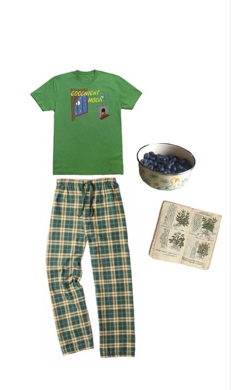 Green Pajama Pants Outfit, Grunge Pjs Aesthetic, Green Pjs Aesthetic, Green Pajamas Aesthetic, Pjs Pants Outfit, Aesthetic Pajamas Grunge, Pj Outfit Ideas, 80s Pjs, Pajama Pants Outfit