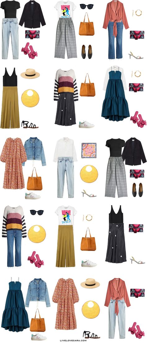 Capsule Wardrobe Artsy, Artsy Outfit Spring, Boho Artsy Fashion, Quirky Capsule Wardrobe, Artsy Spring Outfits, Artsy Capsule Wardrobe, Artsy Outfit Summer, Artsy Summer Outfit, Capsule Wardrobe Colorful