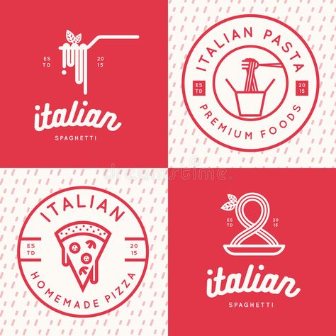 Pasta Logo, Italian Restaurant Logos, Italian Logo, Fast Food Pizza, Pizza Spaghetti, Pasta Restaurant, Fast Food Logos, Pasta Restaurants, Food Logo Design Inspiration