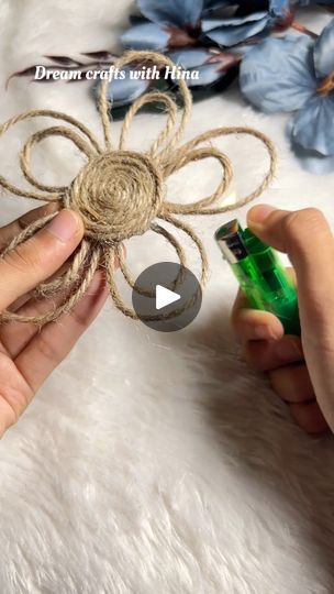 112K views · 1.5K reactions | Diy jute rope flower 😱 #art #upcycle #easy #relatable #craft | Hina Ansari | Hina Ansari · Original audio Twine Crafts Diy, Jute Twine Crafts, Jute Flowers, Twine Crafts, Rope Diy, Burlap Decor, Jute Crafts, Diy Upcycle, Burlap Flowers