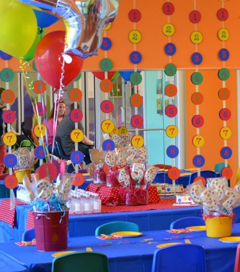 Numbers Theme Birthday Party, Number Themed Birthday Party, September Birthday Party Themes, September Birthday Party, Numbers Birthday Party, Alphabet Birthday Parties, Abc Birthday Parties, Alphabet Party, Kindergarten Graduation Party