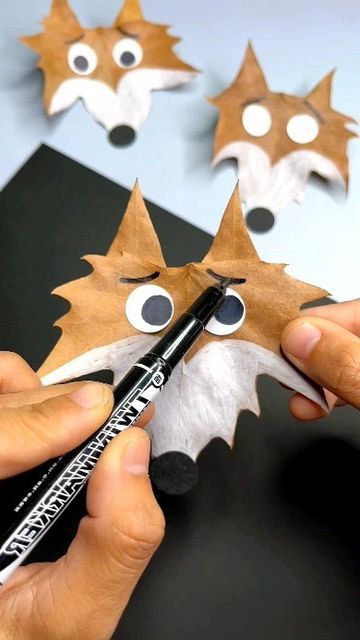 paper crafts creator on Instagram: "Pick up a sycamore leaf and make a simple and interesting little fox, which can change various expressions #handmade #diy #kindergarten #handmade #parentchild #Autumnfallenleaves #handmade #creative paper craft ideas" Sycamore Leaf, Conversation Skills, Fox Face, Paper Craft Ideas, Kids Crafts, Projects For Kids, Kids And Parenting, Paper Craft, Autumn Leaves