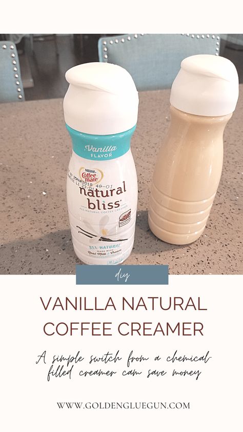 A simple switch from chemical-filled creamer to a natural option saves money and improves health. Try making this smart DIY coffee creamer! Diy Creamer Coffee, Clean Coffee Creamer, Hot Vinegar, Natural Coffee Creamer, Vanilla Diy, Mocha Creamer, Homemade Coffee Creamer Recipe, Diy Coffee Creamer, Healthy Coffee Creamer