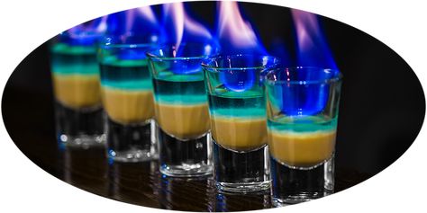 The Famous Flaming Lamborghini Shot Recipe Manhatten Cocktail, Flaming Shots, Alcohol Bar, Cocktail Shots, Shots Alcohol, Shot Recipes, Cocktail Drinks Recipes, Pretty Drinks, Holiday Cooking