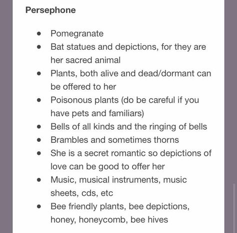 Persephone Altar Offerings, Offerings To Persephone, Crystals For Persephone, Offerings For Persephone, Persephone Powers, Persephone Deity Work, Offerings To The Gods, Persephone Altar Ideas, Working With Persephone
