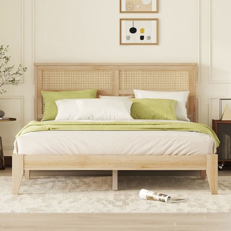 You'll love the George Oliver Solid Wooden Bed,Queen Size at Wayfair - Great Deals on all products with Free Shipping on most stuff, even the big stuff. Solid Wooden Bed, Rattan Headboard, Wooden Platform Bed, Queen Size Platform Bed, Tree Species, Queen Bed Frame, Solid Wood Bed, Wooden Bed Frames, Wood Beds