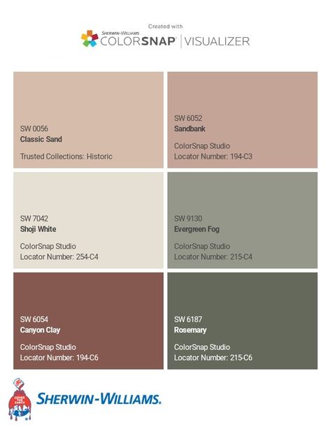 I just created this color palette with the Sherwin-Williams ColorSnap® Visualizer app on my Android phone. What do you think? You can learn more about ColorSnap Visualizer and get it on your phone free by visiting https://www.sherwin-williams.com/content/colorsnap.html. Sherwin Williams Roycroft Rose, Moss Rose Sherwin Williams, Renwick Rose Beige Sherwin Williams, Sherwin Williams Desert Colors, Carnelian Sherwin Williams, Rockwood Terra Cotta Sherwin Williams, Dusty Rose Paint Color Sherwin Williams, Canyon Clay Sherwin Williams, Boho Color Palette Sherwin Williams