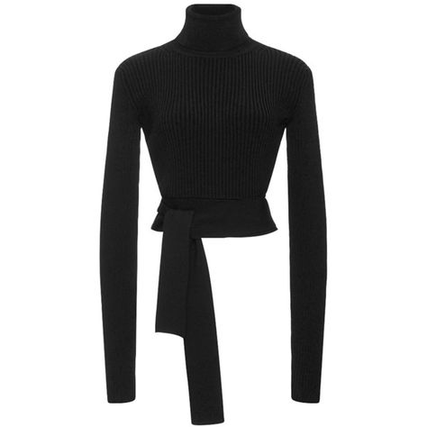 Cushnie et Ochs     Knit Turtleneck With Back Tie Cutout ($695) ❤ liked on Polyvore featuring tops, sweaters, black, long sleeve sweater, turtleneck sweater, long sleeve crop sweater, cropped sweater and cut out sweater Crop Tops Black, Black Knit Top, Et Ochs, Cropped Knit Sweater, Cushnie Et Ochs, Turtleneck Shirt, Roll Neck Sweater, Knit Turtleneck, Long Sleeve Knit Sweaters