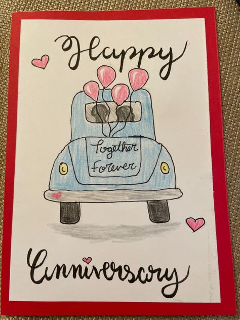 Happy Anniversary Drawings Art, Anniversary Card Ideas For Grandparents, Happy Anniversary Drawings, Anniversary Drawings For Him, Anniversary Art Ideas, Anniversary Doodles, Anniversary Drawings, Anniversary Wishes For Him, Happy Anniversary Mom Dad