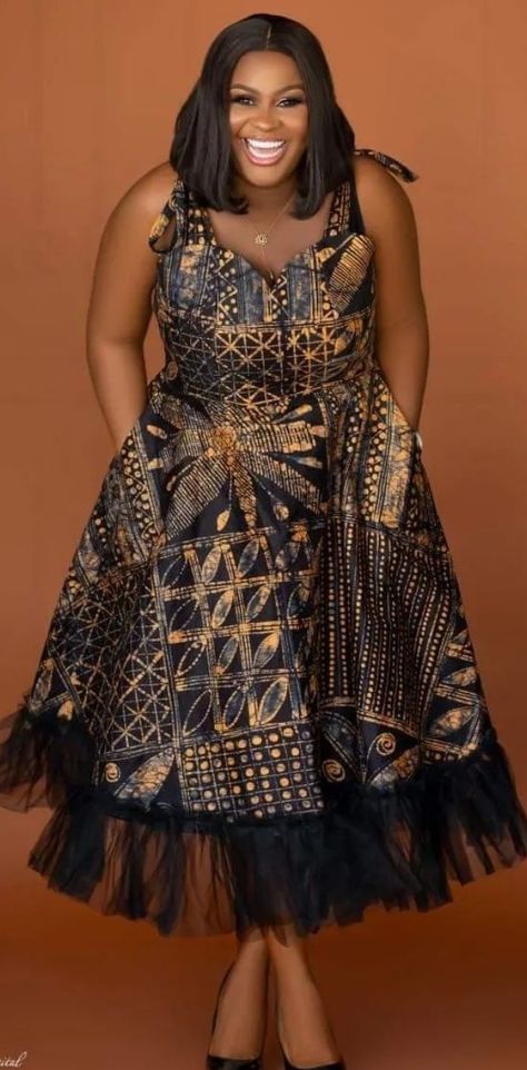 Campalla Gown Styles, Ankara Flare Dresses Short, Brocade Dress Modern African Fashion, Ankara Flare Dress Styles, Vitenge Dresses Designs, African Dresses For Women Church, Ankara Flare Gown, Black Brocade Dress, Adire Dress