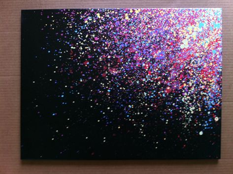 Paint Splatter Canvas Art...I need to try this :) Splatter Paint Canvas, Easy Canvas Painting, Crayon Art, Simple Acrylic Paintings, Beginner Painting, Paint Splatter, Diy Canvas Art, Diy Canvas, Easy Paintings