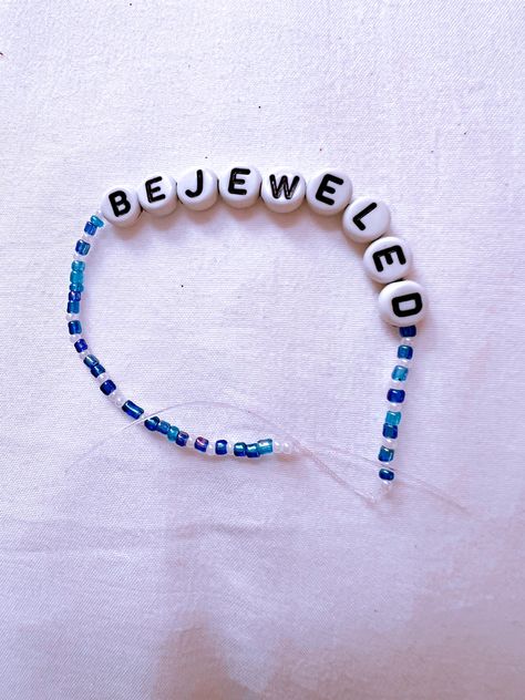 Bejeweled taylor swift friendship bracelet in blues Bracelet Ideas Friendship, Midnights Friendship Bracelet, Midnights Bejeweled, Friendship Bracelet Ideas, Taylor Swift Tour Outfits, Swift Tour, Taylor Swift Eras Tour, Taylor Swift Eras, Taylor Swift Outfits