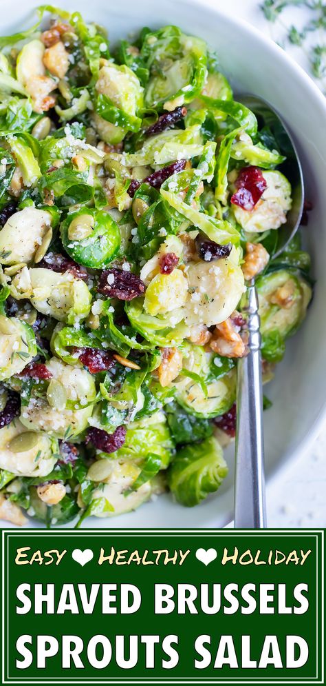 Homemade Honey Mustard Dressing, Salad Recipes Holidays, Salad Christmas, Weekday Lunches, Salad With Cranberries, Sleeve Recipes, Shaved Brussel Sprouts, Brussels Sprouts Salad, Thanksgiving Salad