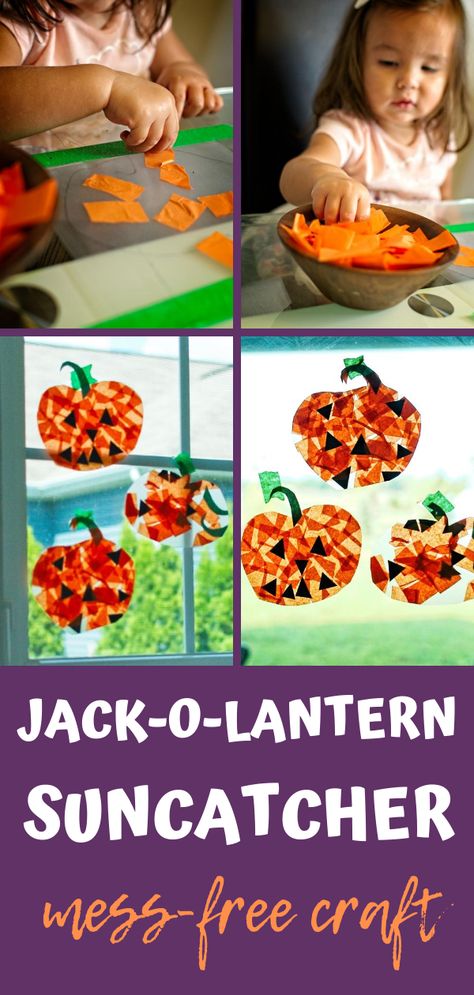 Halloweenpyssel Barn, Kids Halloween Crafts, Mess Free Craft, Halloween Activities For Toddlers, Halloween Craft Activities, Craft For Toddlers, Halloween Crafts Preschool, Halloween Crafts For Toddlers