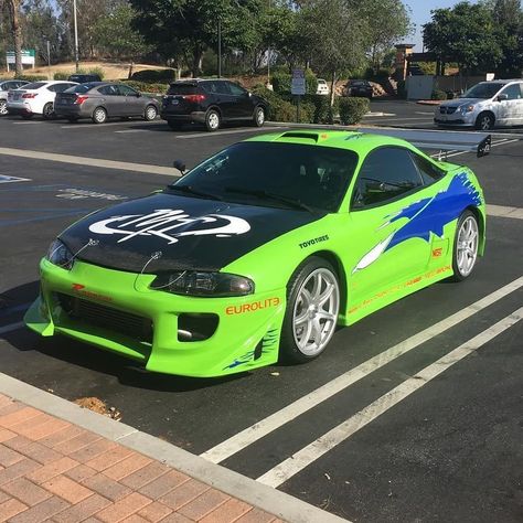 Fast and Furious Cars on Instagram: “The car that started it all 😍😍 Is Brian's Eclipse the most iconic Fast and Furious car? Comment below 👇👇 Make sure to follow @ak_frank for…” Fast And Furious Cars, Mitsubishi Eclipse Gsx, Toyota Supra Mk4, Tv Cars, Car Icons, Mitsubishi Eclipse, Best Luxury Cars, Tuner Cars, Cars Movie