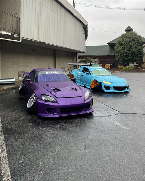 Cambered Cars, Car Duo, Static Cars, Slammed Cars, Stanced Cars, Purple Car, Pinterest Photography, Stance Cars, Pimped Out Cars