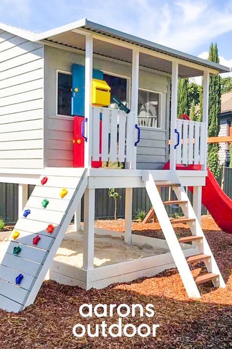 Aarons Cubbies Paint Colour Inspiration! Kids Cubby House paint colour ideas Outdoor Cubby House Ideas, Cubby House Colours Scheme, Cubby House Diy, Cubby House Ideas Outdoor, Cubby House Colours, Kids Cubby House Ideas, Kids Tree House Ideas, House Paint Schemes, Playhouse Paint Ideas