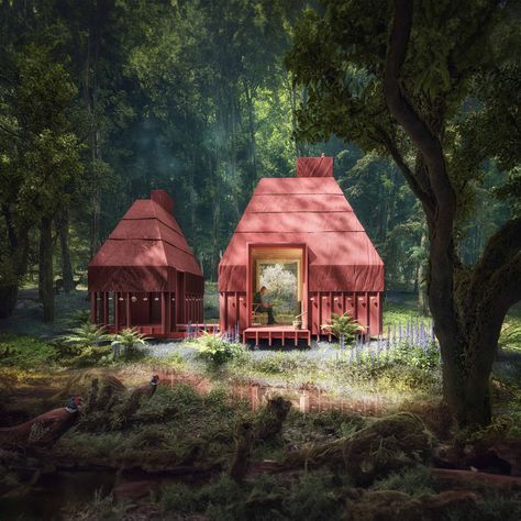 Explorer's Cabin — Architects.Holiday Eco Cabin, Forest Cabin, Camping Holiday, Cabin Fever, Cabin Design, Cabins In The Woods, Land Art, In The Woods, Glamping