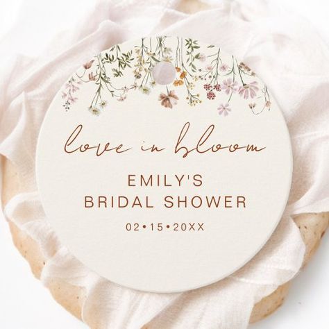 $14.45 | Wildflower Boho Bridal Shower Love In Bloom Garden | Bridal Shower Favors | botanical, floral, wildflowers, elegant, in bloom, flowers, bridal shower, wedding, garden, love in bloom Wildflower Favors, Themed Bridal Shower Ideas, Boho Wedding Favours, Wildflower Theme, Garden Botanical, Wildflower Bridal Shower, Seed Packets Favors, Bulk Wedding Favors, Garden Bridal Showers