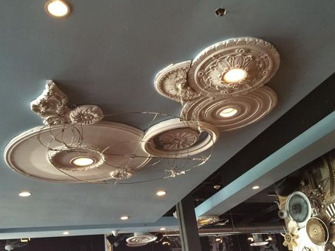 Ceiling medallion art. House Design Ideas Simple, Simple Small House Design, Simple Small House, Small House Design Ideas, Cool Interior Design, Medallion Wall Art, Cool Interior, Glass Pendant Ceiling Light, Home Interior Design Ideas