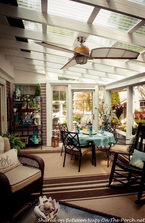 An Ordinary Patio Becomes A Beautiful Three-Season Porch Three Season Porch, 3 Season Room, Balkon Decor, Three Season Room, Building A Porch, Enclosed Patio, Pergola Design, Casa Patio, Casa Vintage