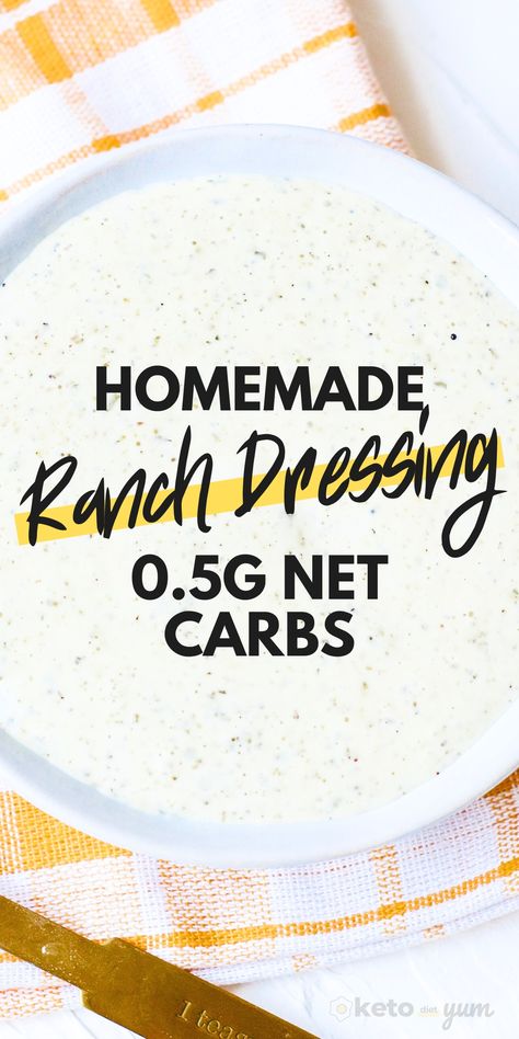 Keto Ranch Dressing Keto Ranch Dressing Recipe, Keto Ranch Dressing, Creamy Avocado Ranch Dressing, Keto Ranch, Low Carb Dressing, Easy Salad Dressing Recipes, Easy Salad Dressing, Ranch Dressing Recipe, Ranch Recipe