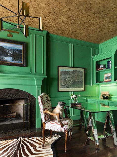 Green Panelling, Erin Gates Design, Blue Boys Bedroom, Nesting Accent Tables, Restful Bedrooms, Houston Interior Designers, Fringe Rugs, Herringbone Wood Floor, Bamboo Chair