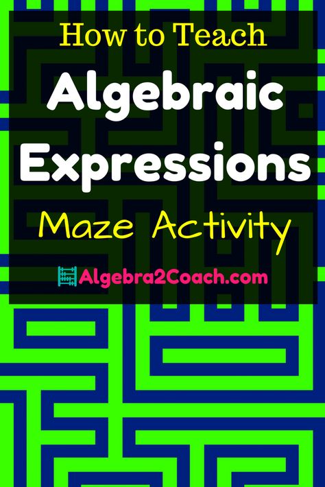 High School Math Games, Algebraic Expressions Activities, Algebraic Expressions Worksheet, Algebra Games, High School Math Activities, Geometry Teacher, High School Algebra, Maze Activity, Algebra Problems