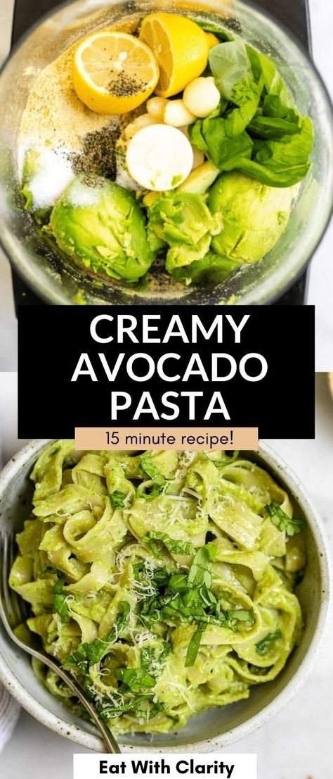 Super Clean Eating Recipes, Vegan Avocado Pesto Pasta, Easy Recipes Vegetables, Avocado Spinach Pasta Sauce, Basil Avocado Pesto, Vegan Italian Food Recipes, Vegan Cottagecore Recipes, Avocado Basil Pesto Recipe, Avocado Cream Sauce Pasta