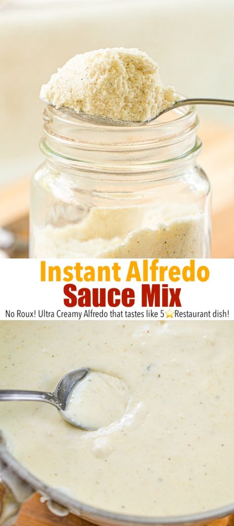 Bulk Alfredo Sauce Recipe, Alfredo Sauce Mix Recipe, Canning Homemade Alfredo Sauce, Homemade Dinners From Scratch, Dry Sauce Mixes, Dry Alfredo Sauce Recipe, Gluten Free Dry Mixes, Italian Dressing Mix Recipe Dry, Homemade Dry Mixes Baking