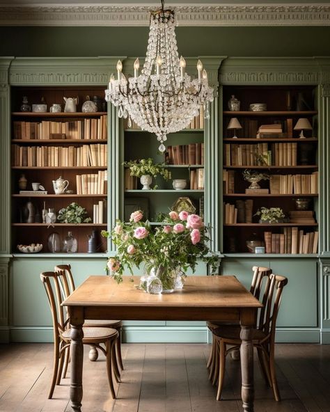 Pick a colour, any colour... 🎨 Which dining room set-up is your favourite? Images: @melaniejadedesign #interiordesign #diningroom Floor To Ceiling Bookcases, Classy Dining Room, Dining Room Victorian, Green Dining Room, Cottagecore Home, Room Items, Inspired Interiors, Dining Room Colors, Vintage Dining Room