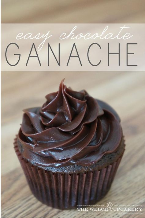 Easy Chocolate Ganache recipe via The Welch Cupcakery Easy Ganache, Easy Chocolate Ganache Recipe, Ganache Recipe Easy, Ganache Cupcakes, Easy Chocolate Ganache, Chocolate Ganache Recipe, Ganache Frosting, Ganache Recipe, Double Cream