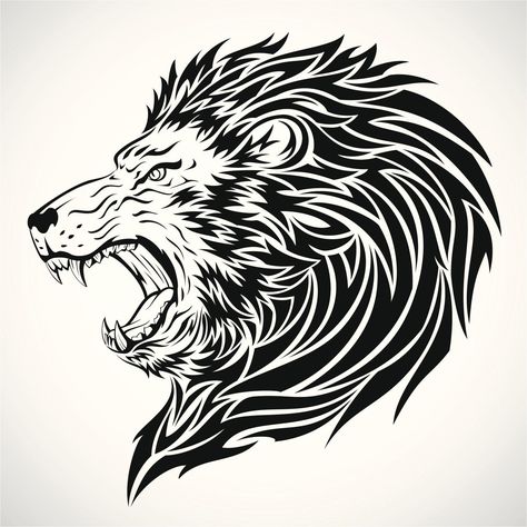 tatoo - lion Lion Tattoo Images, Tato 3d, Stammestattoo Designs, Tato Suku, Fierce Lion, Black And White Lion, Lion Head Tattoos, Lion Tattoo Design, Lion Pictures