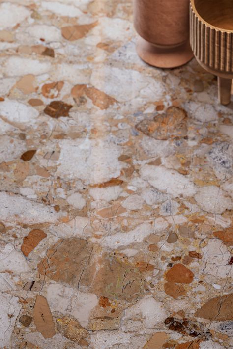 Breccia Gold Porcelain Italian Tiles Italian Tile Flooring, 70s Italian Interior Design, Italian Tiles Bathroom, Italian Flooring Design, Italian Tile Bathroom, Large Tile Bathroom Floor, Big Tile Bathroom, Terazzo Floor Interior, Terrazzo Kitchen Floor