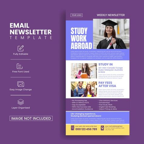 Education email newsletter template for ... | Premium Vector #Freepik #vector #university #study #information #news University Newsletter Design, Newsletter Infographic, Email Newsletter Template Design, Mailing Design, Website Landing Page, Newspaper Template, Email Newsletter Template, Email Newsletter Design, Newsletter Template