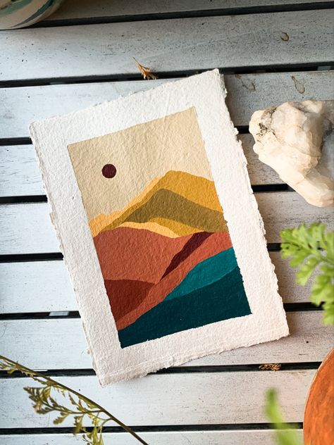 Acrylic Painting On Paper Easy, Abstract Mountain Painting Simple, Basic Mountain Painting, Minimalist Nature Painting, Easy Mountain Painting Simple, Mountain Painting Abstract, Mountain Abstract Art, Easy Acrylic Mountain Painting, Abstract Mountain Painting Acrylics