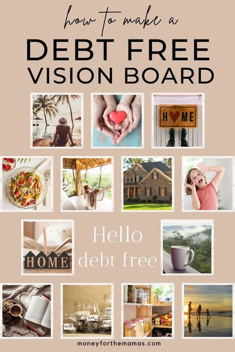 If you're looking to take control of your finances and finally dump your dempt, you'll need all the tips and tools to help you on your debt-free journey. A debt free vision board can help you do just that! It's a visual reminder of everything you dream of to help you when times get rough while paying down debt. It will help you clarify your financial goals, help motivation you and hold you accountable for what you're working so hard for. Debt Free Vision Board, Dave Ramsey Debt, Free Vision Board, Debt Plan, Debt Avalanche, Vision Board Examples, Money Vision Board, Debt Free Living, Debt Snowball