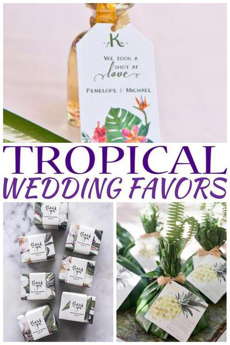 Tropical Wedding Party Favors, Tropical Bridal Shower Favors, Island Theme Wedding, Hawaiian Wedding Favors, Tropical Theme Wedding, Hawaiian Wedding Themes, Theme Wedding Ideas, Tropical Wedding Favor, Rehearsal Dinner Favors