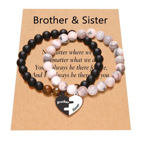 Creative Gifts For Brothers Birthday, Brother And Sister Bracelets, Brother And Sister Matching Bracelets, Brothers Day Gift Ideas, Brother Sister Bracelet, Brother And Sister Necklace, What To Get My Brother For Christmas, Birthday Gift Ideas For Brother Unique, Sibling Bracelets