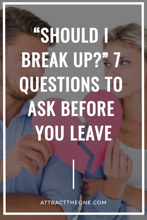 If you are asking yourself “should I break up?” Here are 7 very important questions to ask yourself before you leave a relationship. Questions To Ask Before Breaking Up, Break Up Questions, Up Proposal, Leaving A Relationship, Questions To Ask Yourself, Relationship Questions, Types Of Relationships, Breaking Up, Change Of Heart