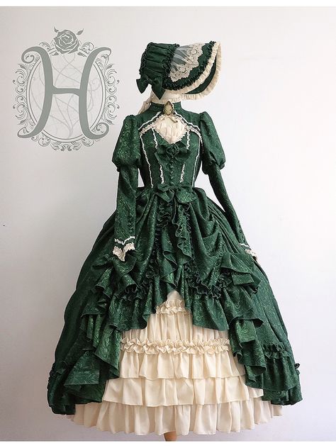 Green Victorian Dress, Victorian Dress Gown, Pink Purple Dress, Victorian Era Dresses, Victorian Gown, Special Dress, Dark Green Dress, Op Dress, Period Dress