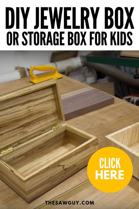 Woodworking Projects Gifts, Jewelry Box Plans, Wood Jewelry Diy, Wooden Box Diy, Small Wood Box, Wooden Box With Lid, Wood Keepsake Box, Box For Jewelry, Diy Storage Boxes