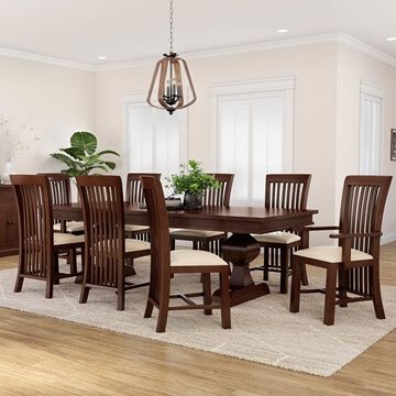 Rustic Dining Table and Chair Sets | Round, Rectangle, Square Dining Sets Large Rustic Dining Table, Wood Dining Room Set, Color Caoba, Kitchen Table Chairs, Set Meja Makan, Dining Room Table Set, Pedestal Dining Table, Dining Room Set, Table Chair