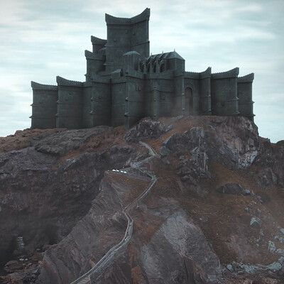 ArtStation - ''Dragonstone'', Vincent Boudewijn Dragonstone Castle Aesthetic, Citadel Game Of Thrones, Dragonstone Castle, Game Of Thrones Castles, Alyssa Targaryen, Castle Model, Jacaerys Velaryon, Dungeon Room, Stone Castle