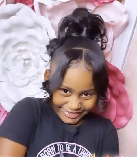 Kids Prom Hairstyles Black, Hairstyles For Little Black Girls Kids Graduation, Kids Straight Hairstyles Black, Girl Ponytail Hairstyles Kids Black, Black Girls Hairstyles For Kids Blowout, Slik Press Hairstyles Kids, Toddler Silk Press Natural Hair, Kid Friendly Sew In Weave Hairstyles, Wedding Hairstyles For Black Kids