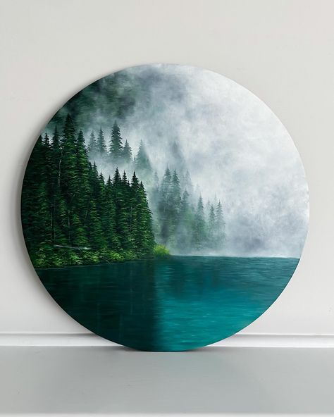 Print shop is open now until Friday! Let me know if you have any questions :) Rivkawilkinsart.com #oilpainting #natureart #painting #fineart #northernlights #ocean #forest Painting Ideas On Round Canvas, Canvas Art Painting Easy, Round Painting Ideas, Forest Painting Easy, Ocean Painting Ideas, Round Paintings, Round Canvas Painting, Woods Painting, Ocean Forest