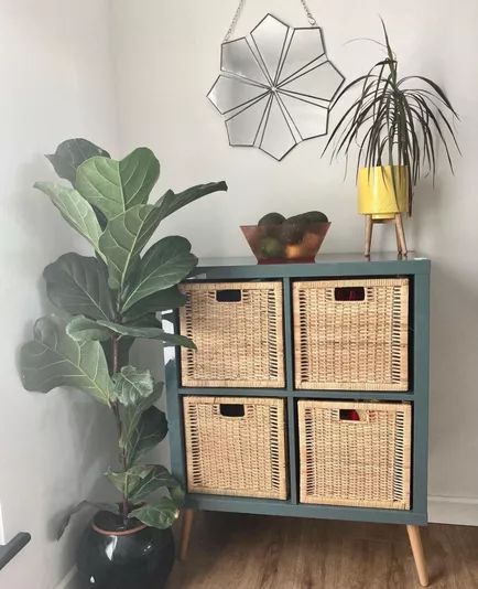 Cube Shelf Diy Makeover, Ikea Kallax Flip, Kallax Legs Hack, Kallax Styling, Girls Dressing Room, Wicker Storage Boxes, Ikea Kallax Unit, Furniture Overlays, Kallax Hack