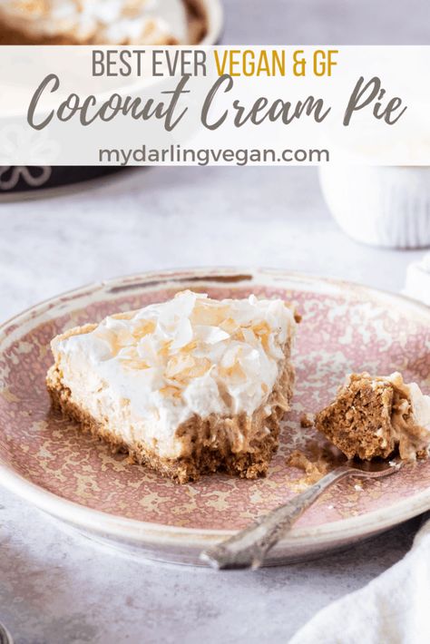 Coconut Cream Pie Dessert, Oat Pie Crust, Vegan Coconut Cream Pie, Oat Pie, Vegan Coconut Cream, Coconut Cream Dessert, Coconut Cream Pie Easy, Healthy Pie Recipes, Vegan Pies Recipes